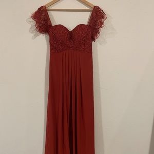 Morilee by Madeline Gardner Strapless Chiffon Bridesmaid Dress: Cinnamon